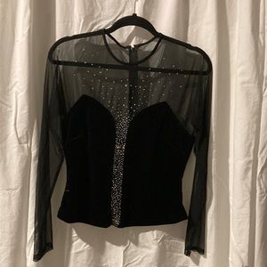 Blouse with rhinestones for evening wear